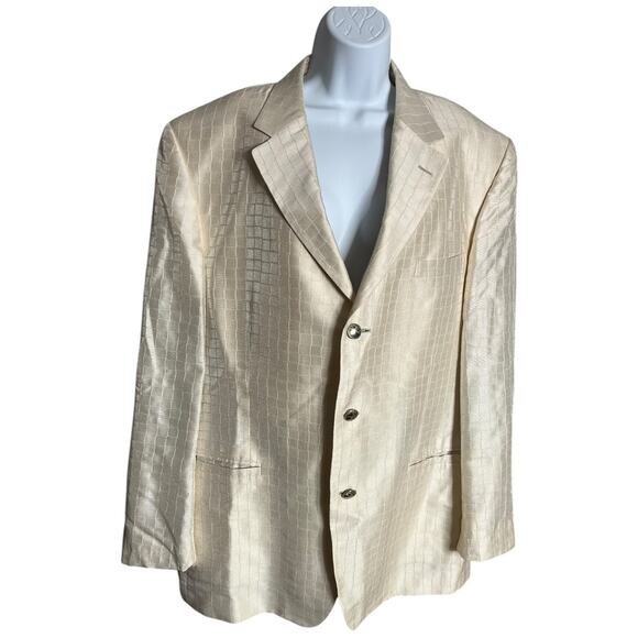 Vintage Versace Classic pearl beige silk wool blazer sport coat 3-button size 36 - Picture 1 of 9